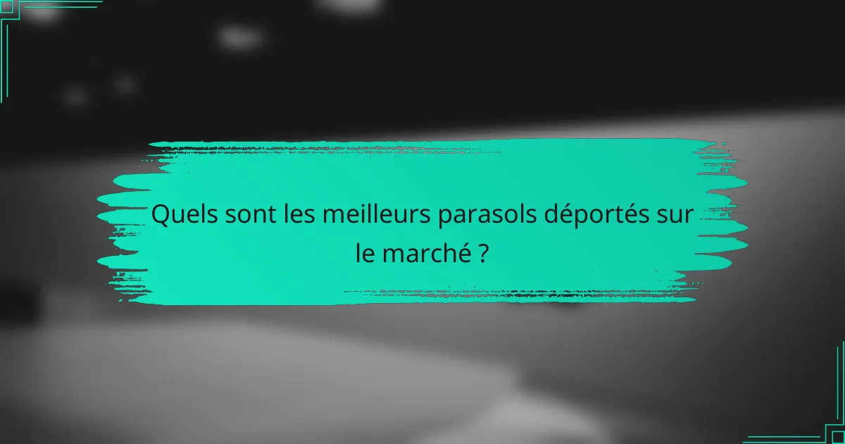 Quels sont les meilleurs parasols déportés sur le marché ?