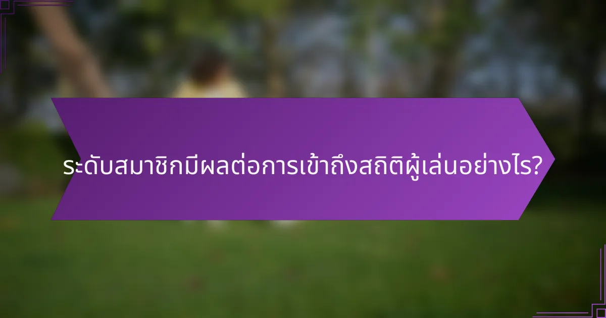 ระดับสมาชิกมีผลต่อการเข้าถึงสถิติผู้เล่นอย่างไร?