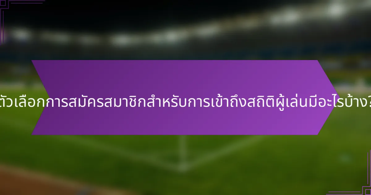 ตัวเลือกการสมัครสมาชิกสำหรับการเข้าถึงสถิติผู้เล่นมีอะไรบ้าง?